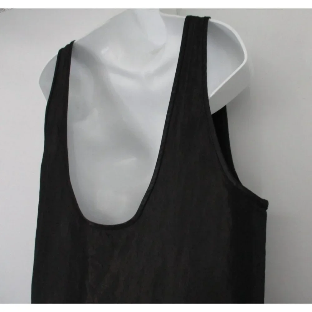Zara Black Mini Dress Satin Effect Womens XL Sleeveless